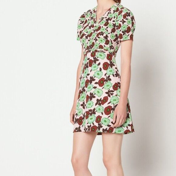Sandro Petale Floral Silk Dress - Picture 4 of 8